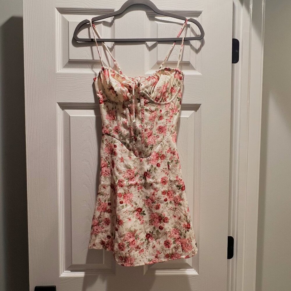NWT Windsor Lace-Up Corset Floral Skater Dress XS